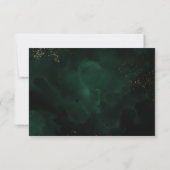 Elegante Green Dark Magic Gold Wedding RSVP Karte (Rückseite)