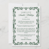 Elegante Green Downsize Wedding Announcement Card Einladung (Vorderseite)