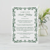 Elegante Green Downsize Wedding Announcement Card Einladung (Stehend Vorderseite)