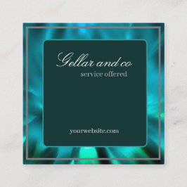 Elegante Green Floral Business Card Quadratische Visitenkarte