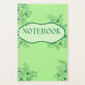 Elegante Green Floral Notebook-Abdeckung Planer (Vorderseite)