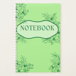Elegante Green Floral Notebook-Abdeckung Planer