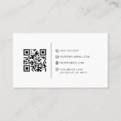 Elegante Green Floral QR Code Business Card Visitenkarte (Rückseite)