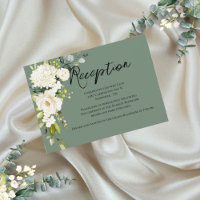 Elegante Green Floral Watercolor Empfang Card