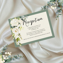 Elegante Green Floral Watercolor Empfang Card Einladung