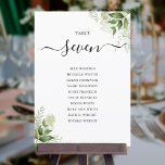 Elegante Green Foliage Sitzplan Tischnummer<br><div class="desc">Diese eleganten botanischen Blätter im Grünen können Hochzeitsfeiern Tischnummern personalisiert werden mit dem Sitzplan Set Ihrer Gäste in schicken Typografie. Die Karten werden auf der Vorder- und Rückseite gedruckt (doppelseitig). Entwickelt von Thisisnotme©</div>