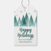 Elegante Green Forest Custom Company Holiday Party Geschenkanhänger (Vorderseite)