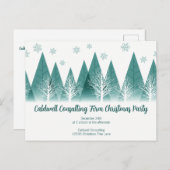 Elegante Green Forest Custom Company Holiday Party Postkarte (Vorne/Hinten)