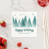 Elegante Green Forest Custom Company Holiday Party Serviette (Beispiel)