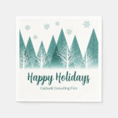 Elegante Green Forest Custom Company Holiday Party Serviette (Vorderseite)