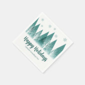 Elegante Green Forest Custom Company Holiday Party Serviette (Ecke)