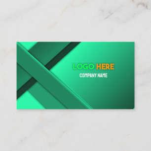 Elegante Green Geometric Business Card Beruflich Visitenkarte