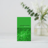 Elegante Green Glitzer Beautician Business Card Visitenkarte (Stehend Vorderseite)