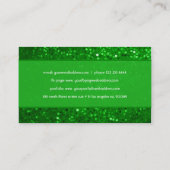 Elegante Green Glitzer Beautician Business Card Visitenkarte (Rückseite)