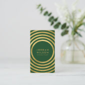 Elegante Green Gold Circles Geometric Social Media Visitenkarte (Stehend Vorderseite)