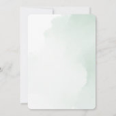 Elegante Green & Gold Cross Taufe Einladung (Rückseite)