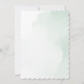 Elegante Green & Gold Cross Taufe Einladung (Rückseite)