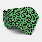 Elegante Green Gold Glitzer Leopard Animal Print Krawatte (Gerollt)