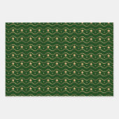 Elegante Green Gold Glitzer Stars und Rentiers Geschenkpapier Set (Vorderseite 2)