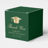 Elegante Green Gold Graduation Party Danke Geschenkschachtel (Vorderseite)