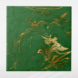Elegante Green Gold Imitate Marmorwein Weihnachten Fliese