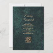 Elegante Green Gold Islamische Hochzeit qr Code Einladung (Rückseite)