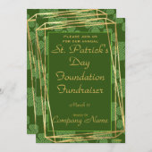 Elegante Green & Gold St. Patrick Party Einladung (Vorne/Hinten)