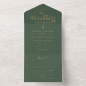 Elegante Green Gold Typografy Wedding All In One Einladung (Innen Boden)