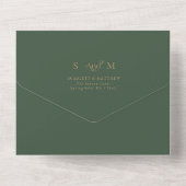 Elegante Green Gold Typografy Wedding All In One Einladung (Rückseite)
