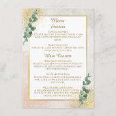 Elegante Green & Gold Wedding Menu Card Menükarte (Vorderseite)