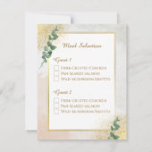 Elegante Green & Gold Wedding RSVP Response Card Karte (Rückseite)