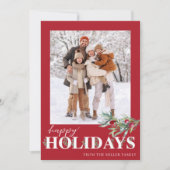 Elegante Green Happy Holidays - Fotokarte Feiertagskarte (Vorderseite)