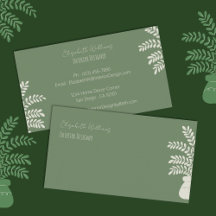 Elegante Green Interior Designer Business Cards