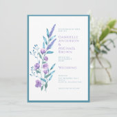 Elegante Green Lavender Watercolor Wedding Card Einladung (Stehend Vorderseite)