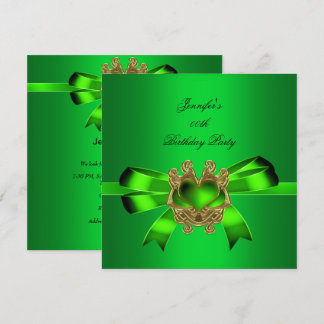 Elegante Green Limon Jewel Bow Geburtstagsparty Einladung