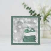 Elegante Green Merry Weihnachtskarten Feiertagskarte (Stehend Vorderseite)