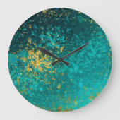 Elegante Green Opal Imitate Gold Große Wanduhr (Vorderseite)
