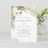 Elegante Green Palm Blätter Blumenhochzeit Einladung (Stehend Vorderseite)