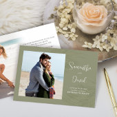 Elegante Green Palm Blätter Hochzeit Save The Date