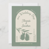 Elegante Green Pear Wedding Einladung (Vorderseite)