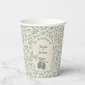 Elegante Green Pear Wedding Pappbecher (Rückseite)