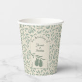 Elegante Green Pear Wedding Pappbecher (Vorderseite)