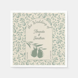 Elegante Green Pear Wedding Serviette