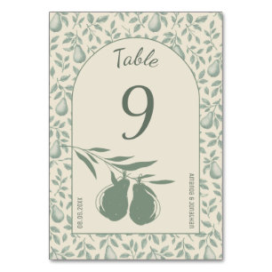 Elegante Green Pear Wedding Tischnummer