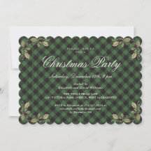 Elegante Green Plaid Weihnachtsfeier