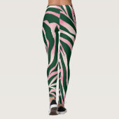 Elegante Green Rose Gold Glitzer Zebra Leggings (Rückseite)