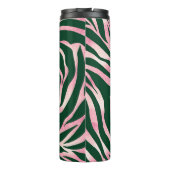 Elegante Green Rose Gold Glitzer Zebra Thermosbecher (Rückseite)
