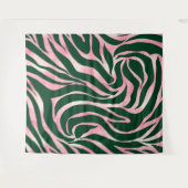 Elegante Green Rose Gold Glitzer Zebra Wandteppich (Vorderseite (Horizontal))