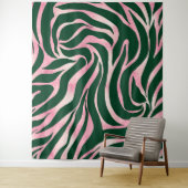 Elegante Green Rose Gold Glitzer Zebra Wandteppich (Beispiel)