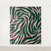 Elegante Green Rose Gold Glitzer Zebra Wandteppich (Vorderseite)